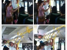 厦门强悍阿伯,公交车上做引体向上