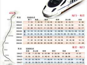 最新:龙厦铁路时刻表(龙厦动车时刻表)