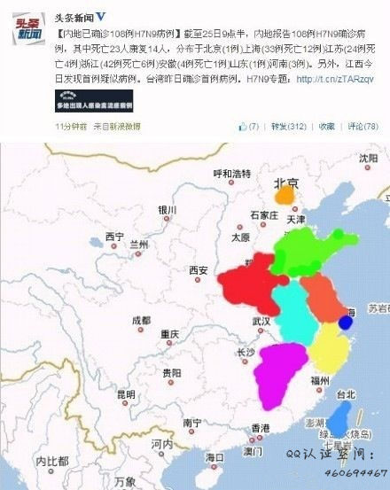 福建陷入重围 江西今日发现首例H7N9疑似病例